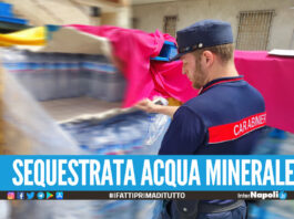 Blitz nel negozio tra Napoli e Caserta, sequestrate 341 confezioni di acqua minerale