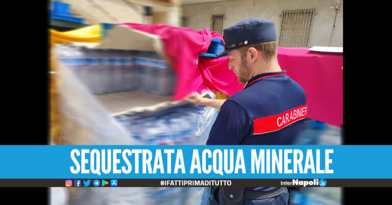 Blitz nel negozio tra Napoli e Caserta, sequestrate 341 confezioni di acqua minerale