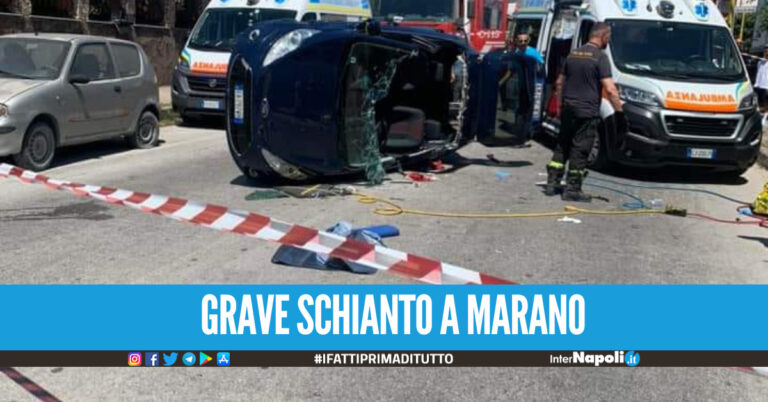 Grave incidente a Marano, auto con una donna a bordo si ribalta: corsa in ospedale