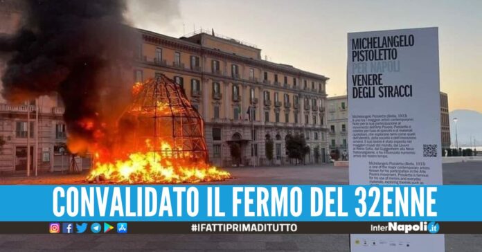 Incendio della Venere degli Stracci, il clochard resta in carcere