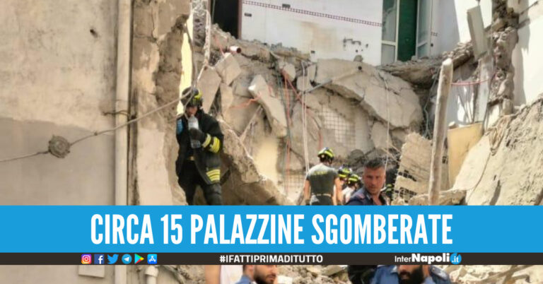 Torre del Greco, sono 83 le persone sfollate dopo il crollo della palazzina