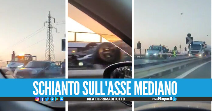 [VIDEO]. Schianto sull'Asse Mediano tra S.Antimo e Aversa-Melito, grave 19enne di Giugliano
