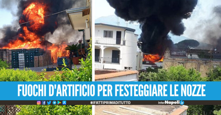 Azienza ‘La Torrente’ in fiamme, il rogo causato da fuochi d’artificio abusivi 