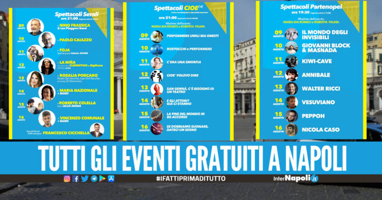 “Restate a Napoli”, il programma della kermesse: 24 spettacoli gratuiti in piazza Plebiscito