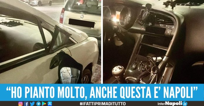auto distrutta dopo la passeggiata napoli