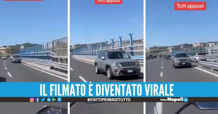 "Suv in retromarcia sulla Tangenziale di Napoli", la video-denuncia