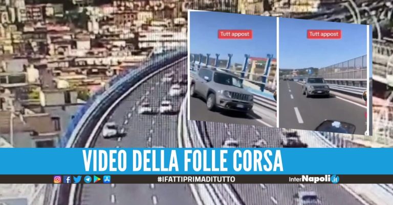 Guidava in retromarcia sulla Tangenziale di Napoli, beccato l'autista del Renegade
