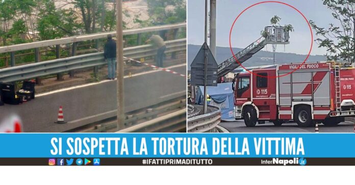 Cadavere ritrovato appeso al guardrail, era bendato e legato