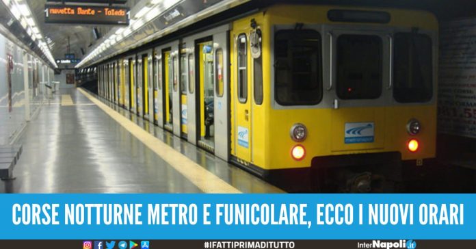 orari notturni metro funicolare napoli