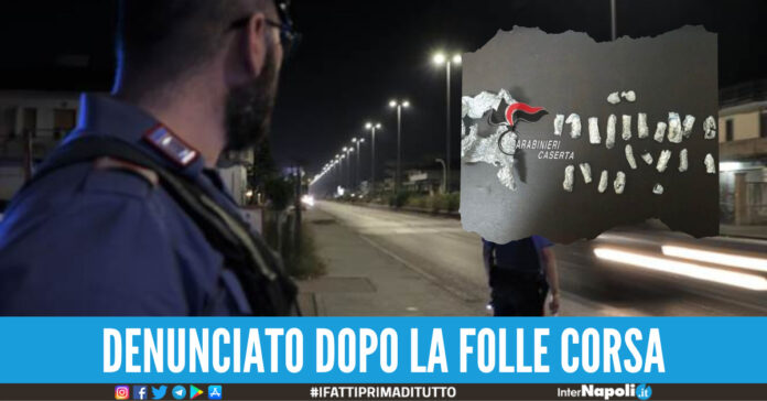 sfrecciava in auto patente droga