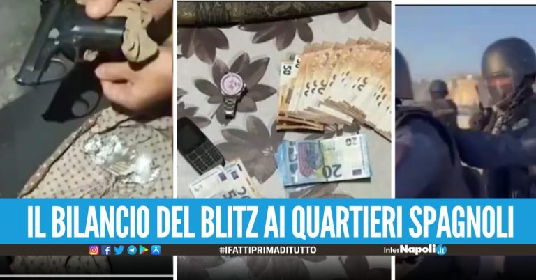 Quartieri Spagnoli, il bilancio del mega blitz 112 identificati, sequestrati armi e droga