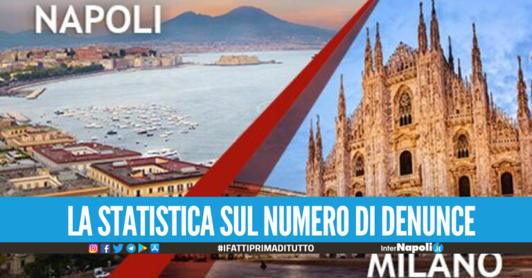Città più pericolose d'Italia, Napoli al decimo posto al primo posto c'è Milano