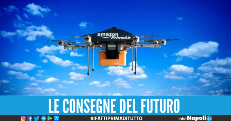 Amazon Prime Air arriva in Italia, le consegne dei pacchi saranno effettuate col drone