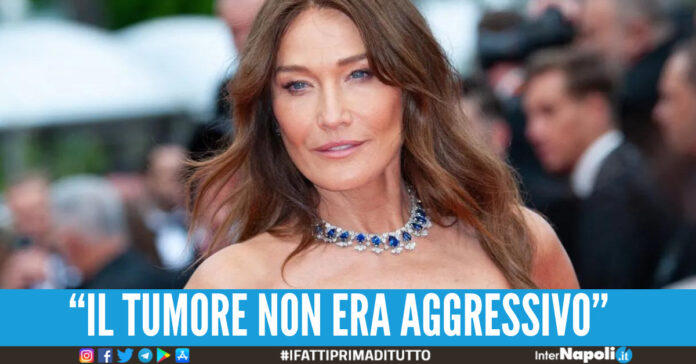 Carla Bruni rivela di aver avuto un tumore al seno.
