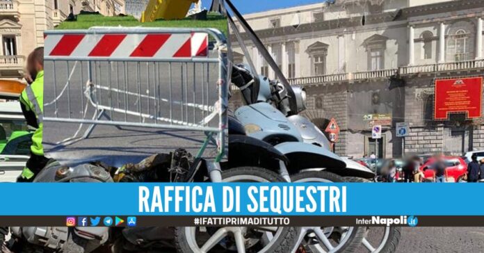 Crea un parcheggio privato con la transenna del Comune di Napoli