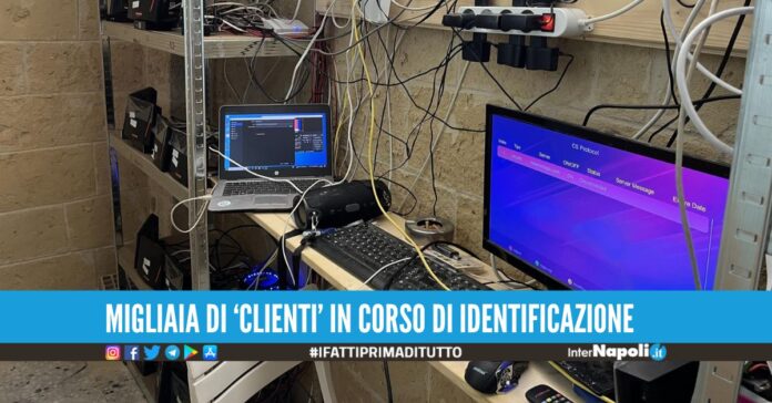 Scoperta centrale del 'pezzotto', trasmettevano partite e film illegamente