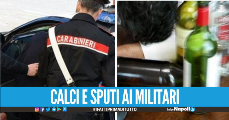 Ubriaco cacciato dal titolare del bar, picchia sia lui che i carabinieri: arrestato nel Casertano