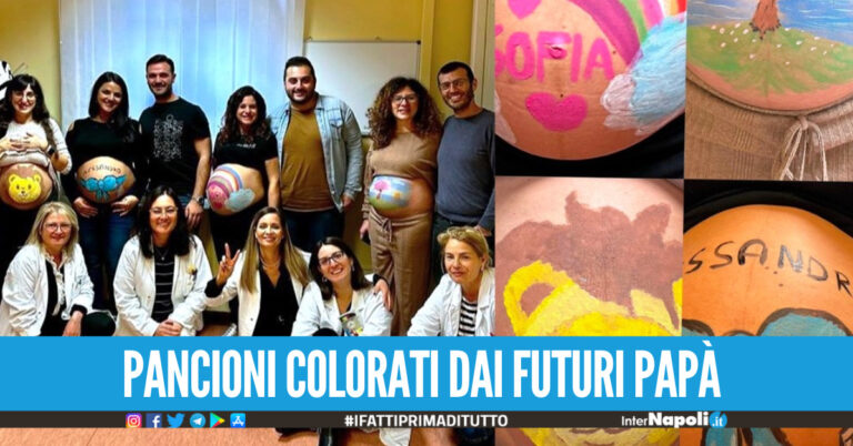 Pancioni colorati all’Asl Napoli 2 Nord: al reparto di maternità spopola il belly painting