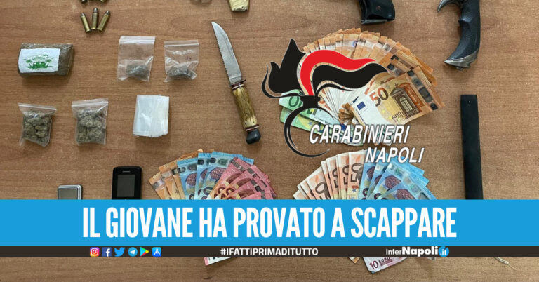 Armi e droga nelle mani di un 21enne incensurato, arresto dei carabinieri a Giugliano