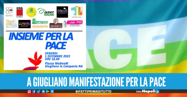 Venerdì 1 dicembre manifestazione per la Pace a Giugliano: 
