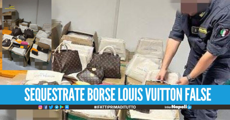 Trovato deposito del ‘pezzotto’ in Campania, sequestrate decine di borse Louis Vuitton false