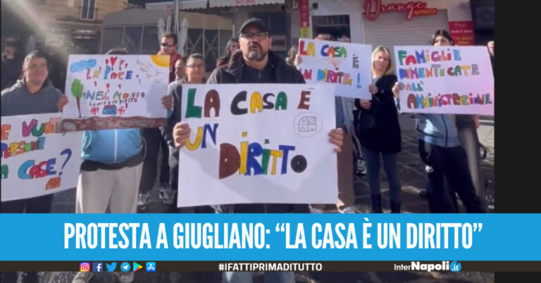 Sgombero di via Bosco a Casacelle, famiglie in protesta a Giugliano: 