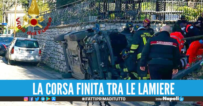 si ribalta con l'auto dopo aver assunto droga