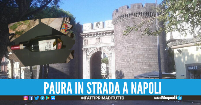 aggredisce con una bottiglia di vino