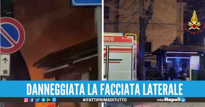 chalet in fiamme casertano