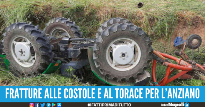 anziano investito dal trattore pozzuoli
