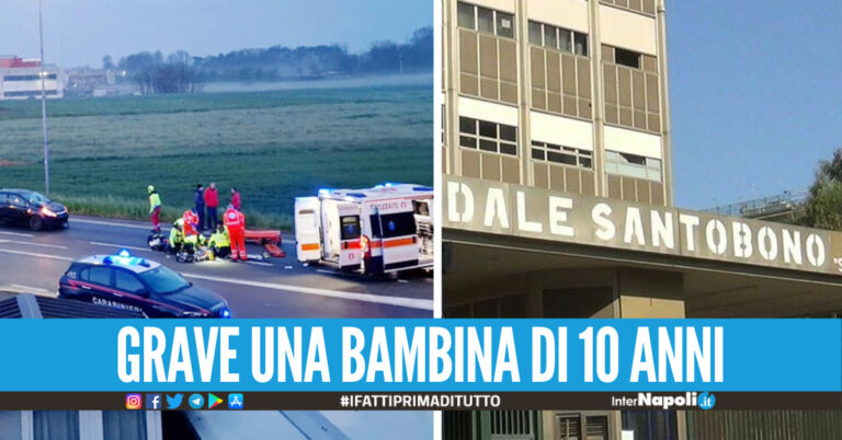 Tragico incidente in Campania, un morto e due feriti: bimba grave al Santobono