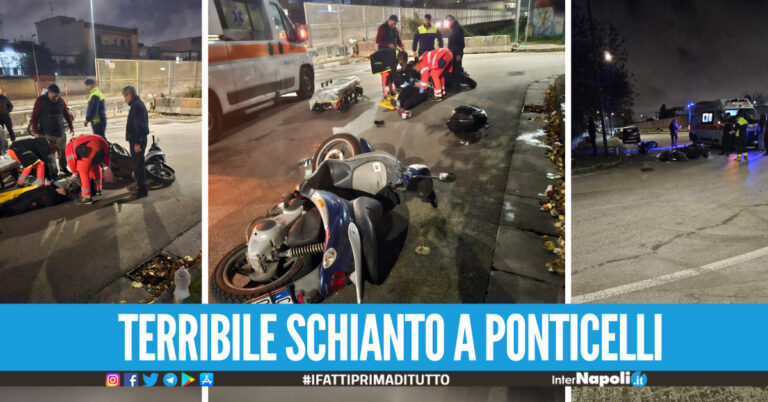 Schianto a Ponticelli nella notte, coinvolti due scooter feriti in ospedale