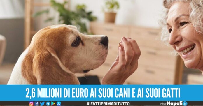 Ricca anziana lascia un patrimonio di 2,6 milioni di euro ai suoi animali: