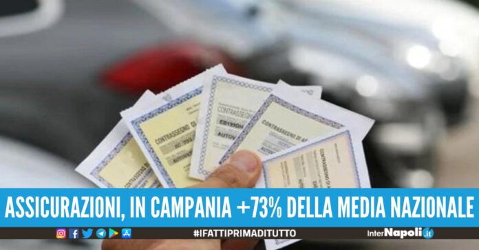Assicurazioni, in Campania +73% rispetto alla media nazionale