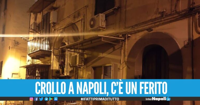 Crollo nel centro di Napoli, c’è un ferito per ustioni: residenti sgomberati dai vigili del fuoco