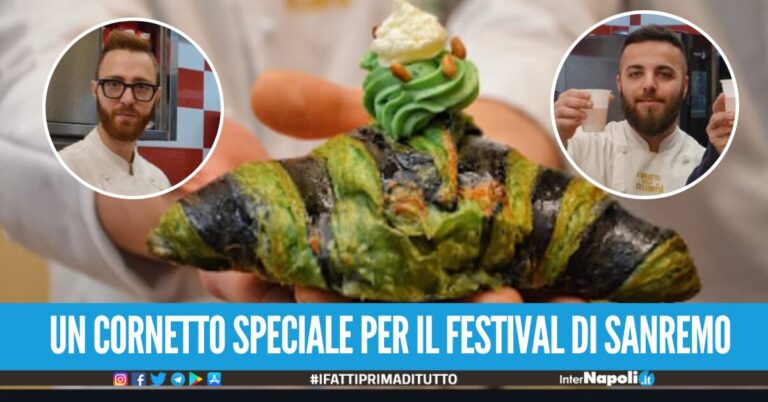 Un cornetto speciale per il festival di Sanremo 2024, ad idearlo gli chef Cristian Oliviero e Rosario Amato