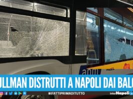 Notte di follia a Napoli, 9 bus dell'Anm danneggiati dai vandali è caccia ad un'auto di colore scuro