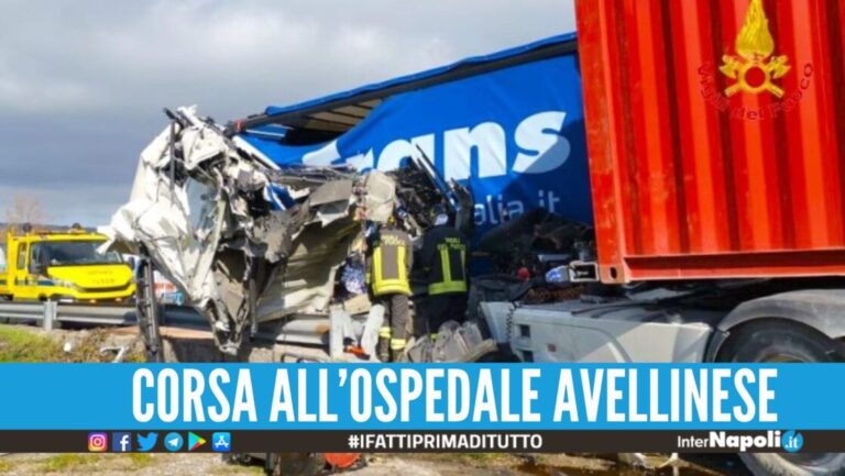 Frontale tra tir sull'Ofantina, camionista estratto dalle lamiere