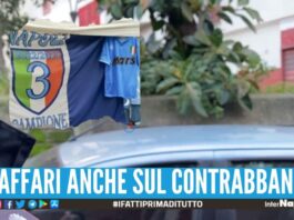 Le mani della camorra su sciarpe e bandiere false del Napoli: 4 arresti