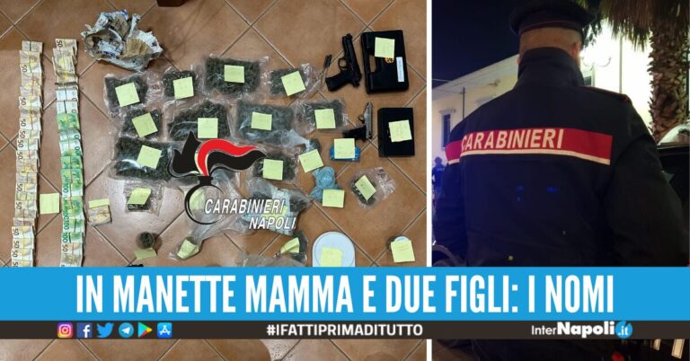 In casa droga, armi e 50mila euro in contanti: intera famiglia arrestata a Pomigliano