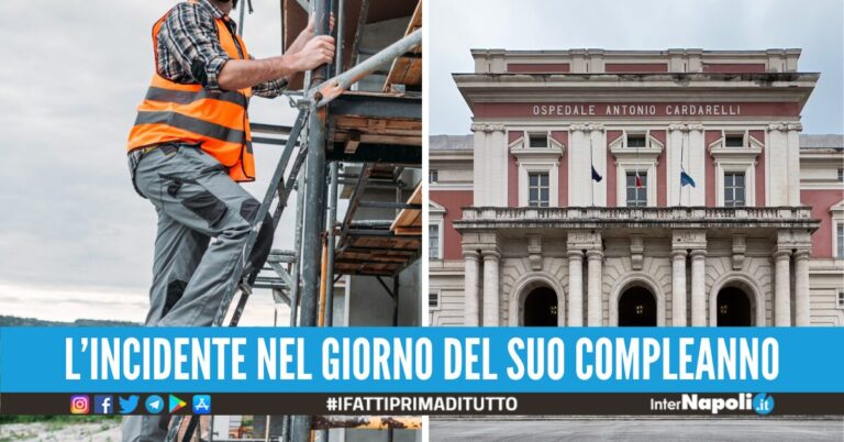 Incidente sul lavoro a Napoli, operaio cade dall’impalcatura di 3 metri: corsa al Cardarelli