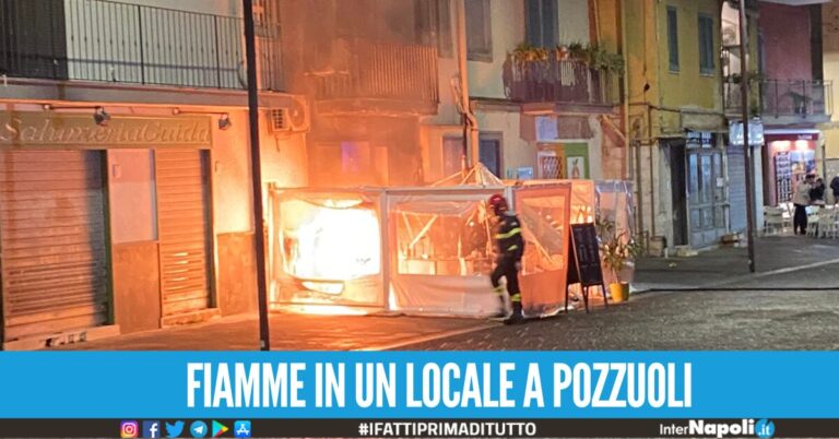 Locale in fiamme, paura nel centro di Pozzuoli