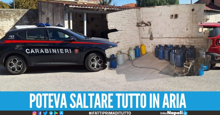 Deposito abusivo di bombole di gas ad Aversa, travasi di gpl senza sicurezza: scatta il sequestro
