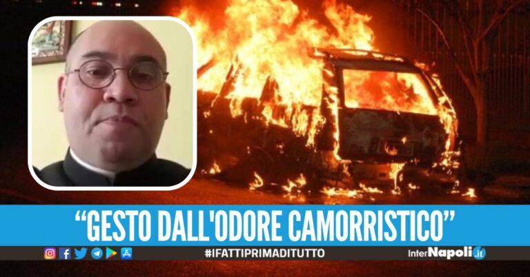 Bruciata l’auto del parroco nel Casertano, è giallo sul movente: indagano i carabinieri