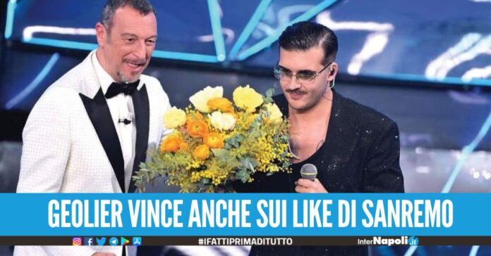 Festival di Sanremo, Geolier re dei 'mi piace' sui social oltre 516K sui contenuti col rapper napoletano protagonista