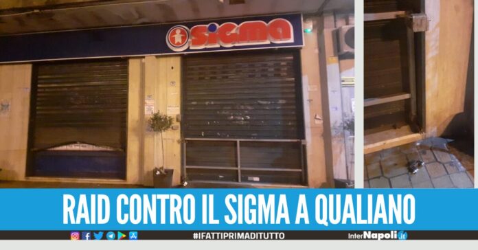 Malviventi scatenati a Qualiano, raid contro il supermercato Sigma malviventi messi in fuga