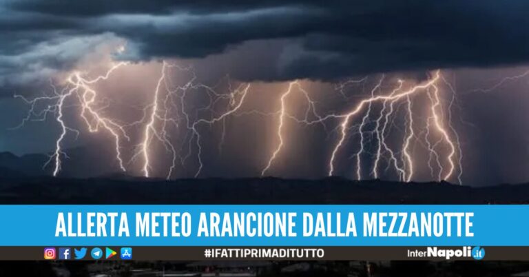 Forti temporali, peggiora il meteo in Campania: diramata l’allerta arancione