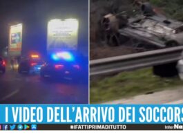 Incidenti lungo l'Asse Mediano e sulla rotonda di Arzano, auto ribaltate