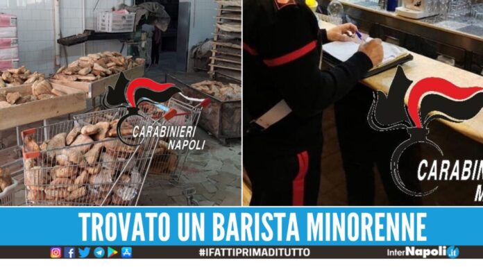 Controlli nel bar a Qualiano e nel panificio a Giugliano, titolari nei guai