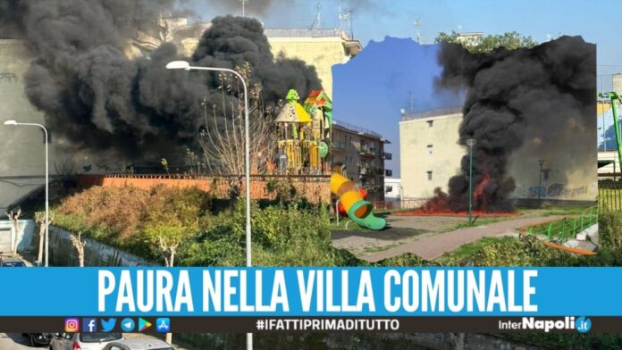 Bimbi bruciano la giostrina, mamma denunciata nel Napoletano